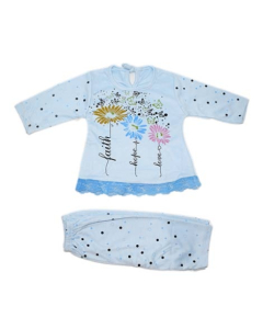Komfy Printed Baby Dress Blue (NBG061)