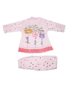 Komfy Printed Baby Dress Pink (NBG062)
