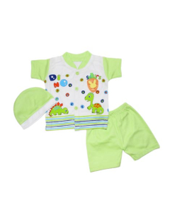 Komfy Printed 3 Piece Suit For Kid's Green (NBN122)