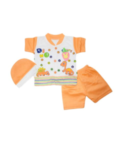 Komfy Printed 3 Piece Suit For Kid's Orange (NBN121)