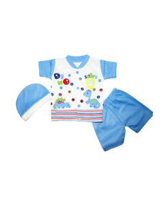 Komfy Printed 3 Piece Suit For Kid's Blue (NBN120)