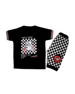 Komfy Printed Suit For Boys Black & White (KBB158)