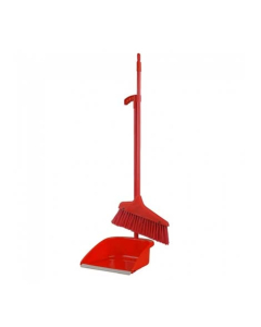 Histar Economy Broom & Dust Pan Set Red