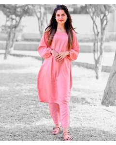 Vcare Natural 2 Pieces Casual Suit For Women Pink-Small