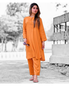 Vcare Natural 2 Pieces Casual Suit For Women Orange-Small