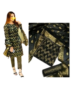 Shah Kamal Cotton Jacquard Fabrics Unstitched Suit For Women 3-Pcs