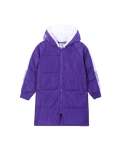 HnH Marketing Sleeve Panel Quilted Zipper Hoodie For Women Purple-8-10 Year
