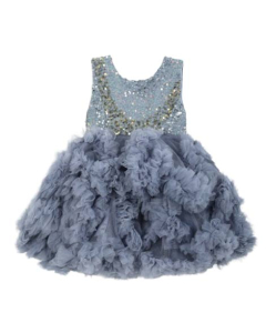 HnH Marketing Turkish Sultan Frill Fairy Fancy Frock For Women-Grey-2-3 Year