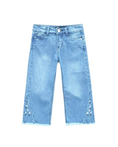 HnH Marketing Embroidered Stretch Flared Jeans For Women-Sky Blue-11-12 Years