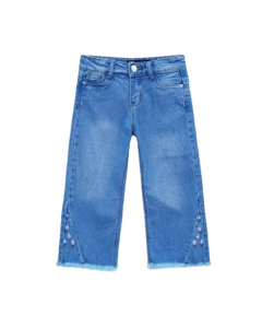 HnH Marketing Embroidered Stretch Flared Jeans For Women-Dark Blue-13-14 Years