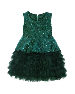 HnH Marketing Turkish Frill Fairy Frock For Women Green-1-2 Year-Green