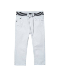 HnH Marketing Adjustable Stretch Navy Jeans For Men-White-5-6 Year