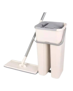 Easy Shop Flat Mop Fiber Bucket With Reusable Mop