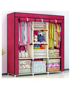 Easy Shop Rexzin Cloth Hanging Wardrobe Red