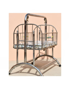 Easy Shop Stainless Steel Swing Cradle For Babies With Foam Bed