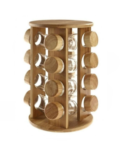Easy Shop Wooden Spice Rack Set Of 16pcs - Brown