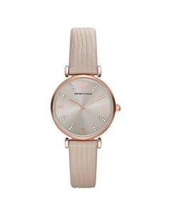 Emporio Armani Retro Leather Women's Watch Beige (AR1681)