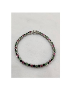 Gilgit Bazaar Multi Stone Silver Bracelet (16)