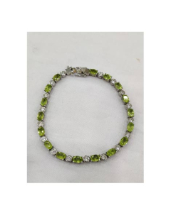Gilgit Bazaar Peridot Stone Silver Bracelet (21)