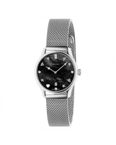 Gucci G-Timeless Diamond Dial Women's Watch Silver (YA1265001)