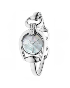 Gucci Horsebit Diamond-Accented Women's Watch Silver (YA139504)