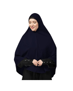 MBN Textile Cotton jersey Plain Khimar Blue - 1 Piece