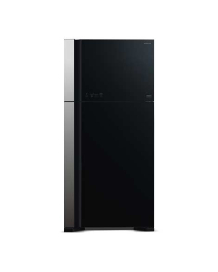 Hitachi Super Big 2 Glass Door Freezer-on-Top Refrigerator 23 Cu Ft Black (R-VG750PM-1)