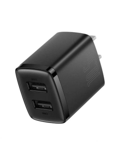 Baseus 10.5W Compact Charger 2USB CN Black
