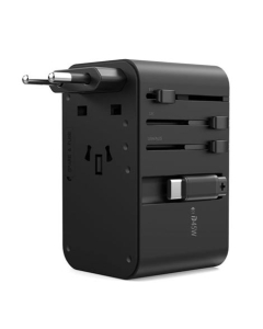 Choetech GaN 45W PD Unviersal Travel Adapter With Retractable USB-C Black (PD5021)
