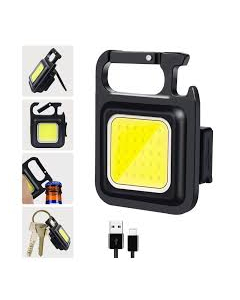 Genshirt 3 Modes Mini Flashlight COB Rechargeable Keychain