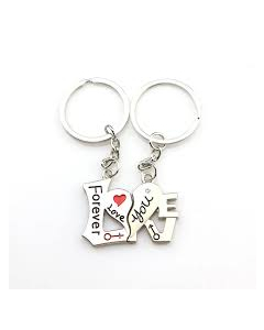 Muzamil Store Heart Forever Love Key Rings For Couple - 2pcs
