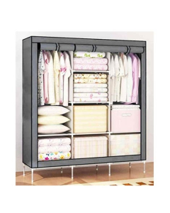 Israr Mall 3 Door Collapsible Wardrobe Grey