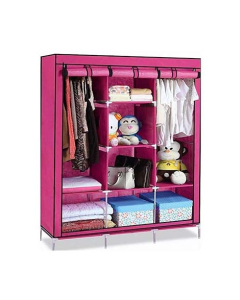 Israr Mall 3 Door Collapsible Wardrobe Pink