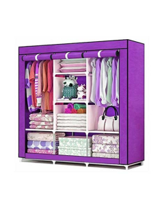 Israr Mall 3 Door Collapsible Wardrobe Purple