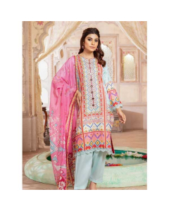 Jahanara Coral Mid Summer '22 Unstitched 3 Piece Suit Blue Bell (CJ9-01)