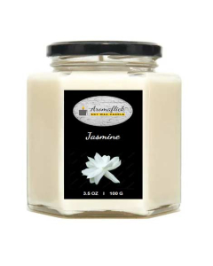 Aromaflick Jasmine Hexagonal Jar Soy Candle