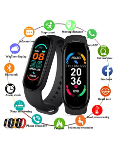 Jtechzone Band M6 Fitness Smartwatch Black