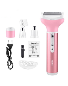 Kemei 4 In 1 Rechargeable Shaver Pink (KM-808)