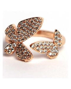 KhawajasKreation Butterfly Wraparound Ring For Women Rose Gold