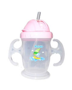 Komfy Straw Cup Water Bottle For Kid's (KBW006)-Blue