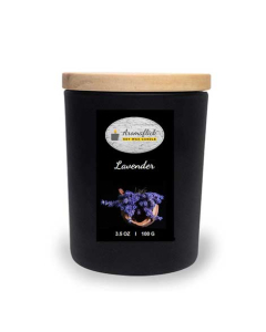 Aromaflick Lavender Soy Glass Candle - Black