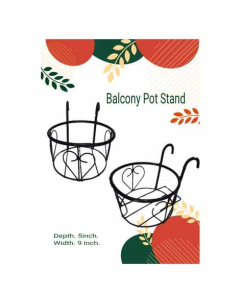 Leaf Gardening Balcony Pot Stand - Black
