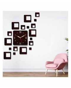 LookNBuy 3D Wooden Wall Clock (0019)