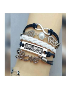 Scenic Accessories Braided Leather Love Note Adjustable Bracelet (SAB-008)