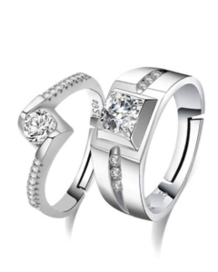 Luxurify Copper Cubic Zircon Couple Rings