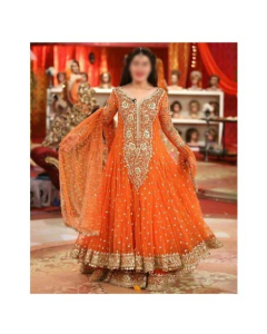 Mehakmall Embroidery Net Party Wear Suit For Women Oarange