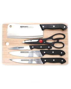 Muzamil Store 6 Pcs Kitchen Knife Set With Small Cutting Board