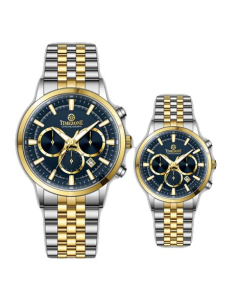Timezone Navitimer Diver Watch For Men Two Tone Golden (TZ-1323L)-Blue