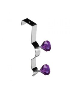 Premier Home Over Door Diamantes Double Hook Hanger - Purple (509778)