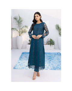 Azure Sea Star Net Festive Unstitched 2 Piece Suit Green (SSAZK177)